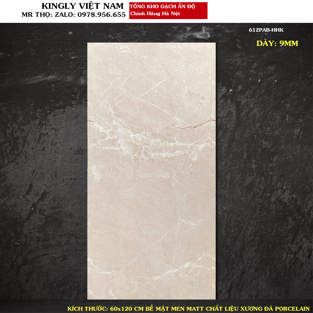 Gạch lát nền ấn độ men matt 60x120 cm 612PAB